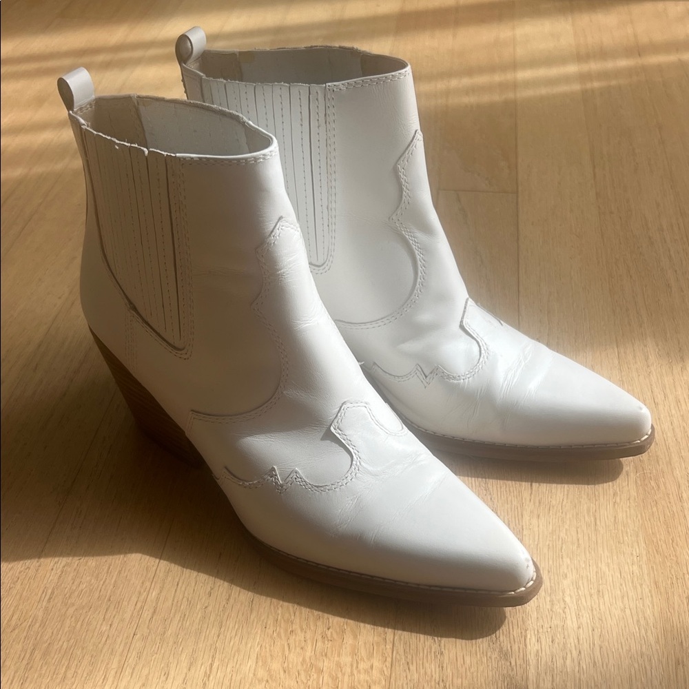 Sam Edelman White Ankle Boots